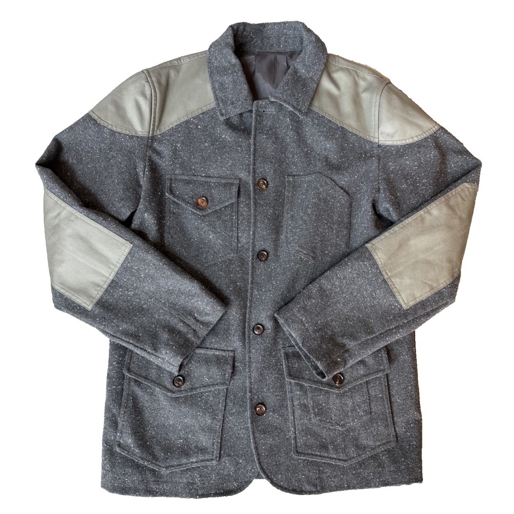 Creep Clothing Men's Field‎ Work Jacket Button Front Arm Patches Gray Sz L Rare!